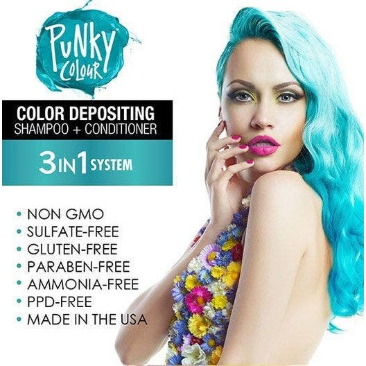 Punky Colour 3-in-1 Color Depositing Shampoo + Conditioner - Tealistic