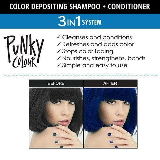 Punky Colour 3-in-1 Color Depositing Shampoo + Conditioner - Bluemania