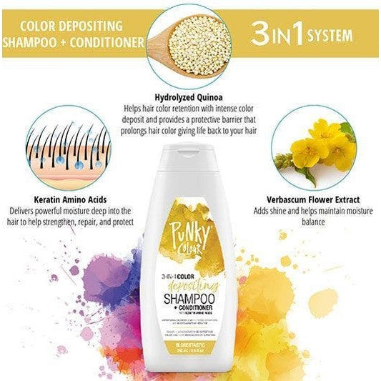 Punky Colour 3-in-1 Color-Depositing Shampoo + Conditioner - Blondetastic