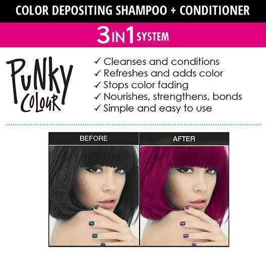 Punky Colour 3-in-1 Color Depositing Shampoo + Conditioner - Pinktabulous