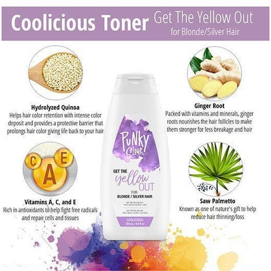 Punky Colour Get The Yellow Out: Shampoo for Blonde/Silver Hair - Coolicious