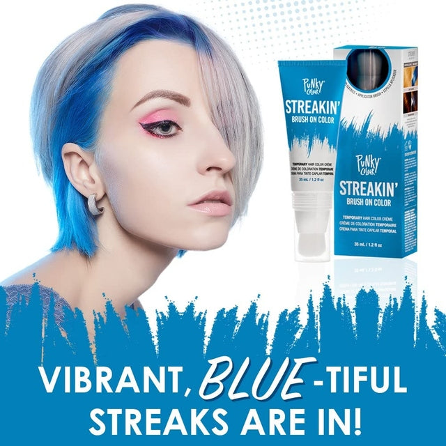 Punky Colour Streakin' Brush On Temporary Hair Color Creme 35ml - Blue