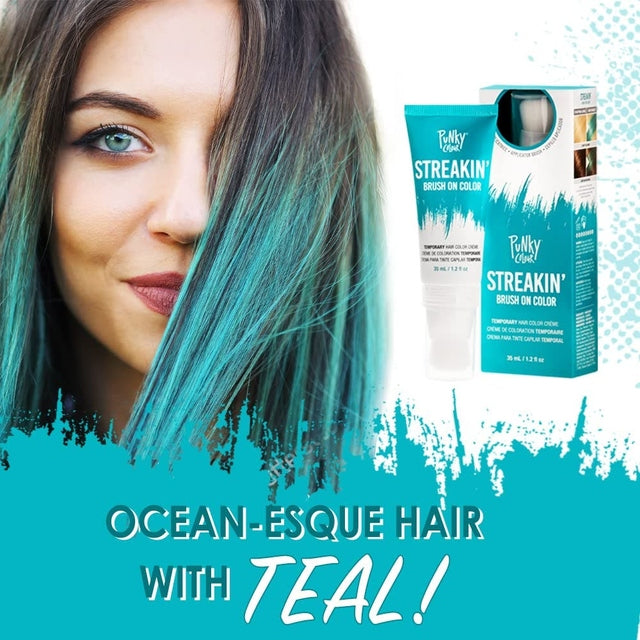 Punky Colour Streakin' Brush On Temporary Hair Color Creme 35ml - Teal