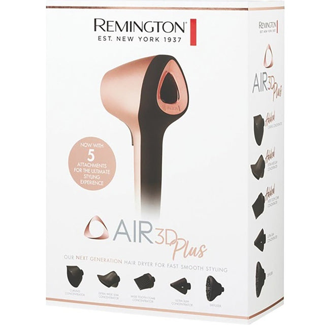 Remington AIR 3D Plus Rose Gold Hair Dryer D7779AU