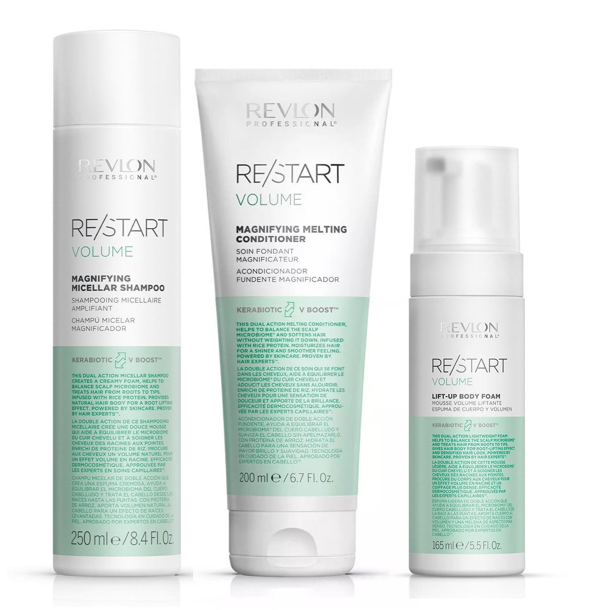 Revlon RE/START Volume Trio (Shampoo,Conditioner & Lift-Up Body Foam)