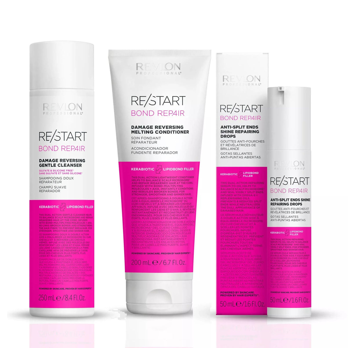 Revlon RE/START Bond Repair Trio (Cleanser, Conditioner & Anti-Split Ends Shine Drops )