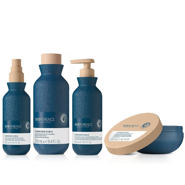Revlon Professional Eksperience Conscious Curls QUAD Cleanser, Mask, Multi-skilled Milky Oil and Definer Gel Cream