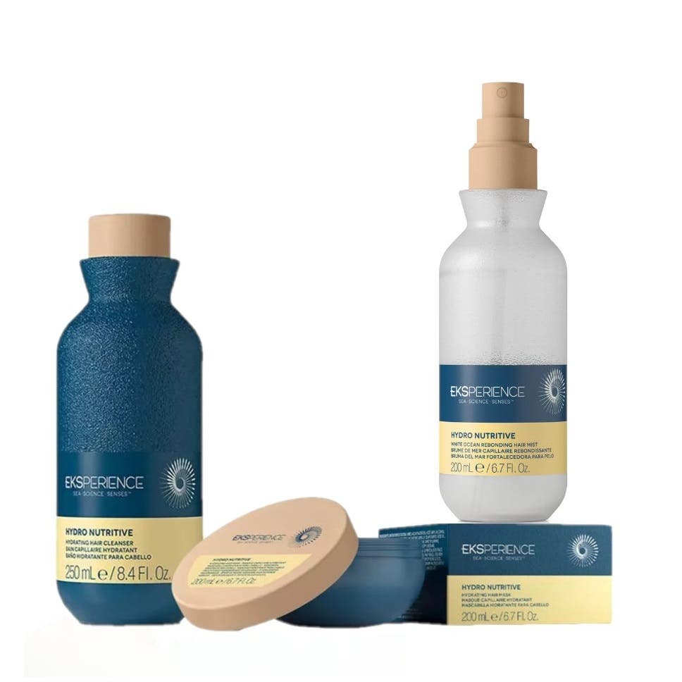 Revlon Professional Eksperience Hydro Nutritive Trio White Ocean Rebonding Hair Mist, Hydrating Cleanser & Hair Mask