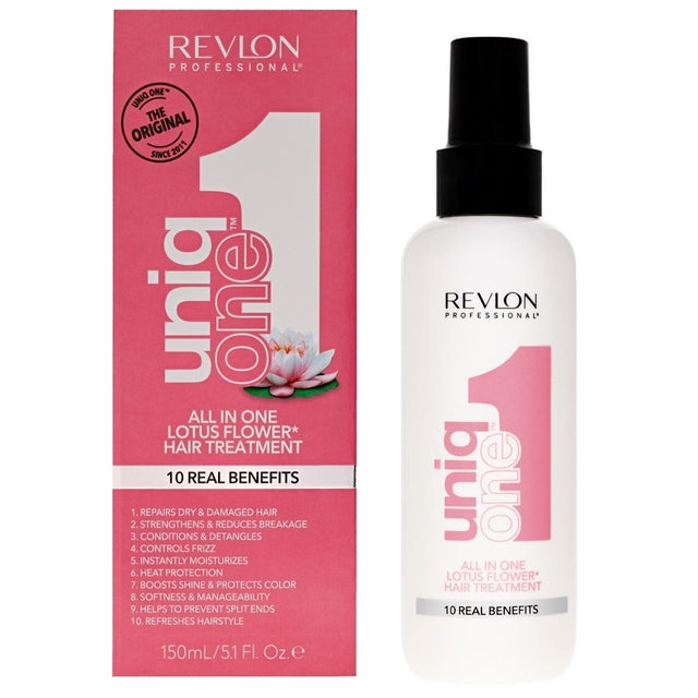Revlon Professional UniqOne All In One Lotus Flower Hair Treatment 150ml bottle and box