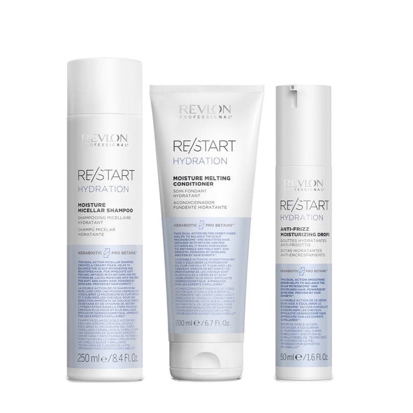Revlon RE/START Hydration Trio Shampoo, Conditioner & Moisturizing Drops