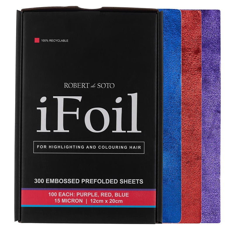 Robert de Soto 300 Coloured Embossed Frefolded Foil Sheets, 15 micron 12cmx20cm 138009