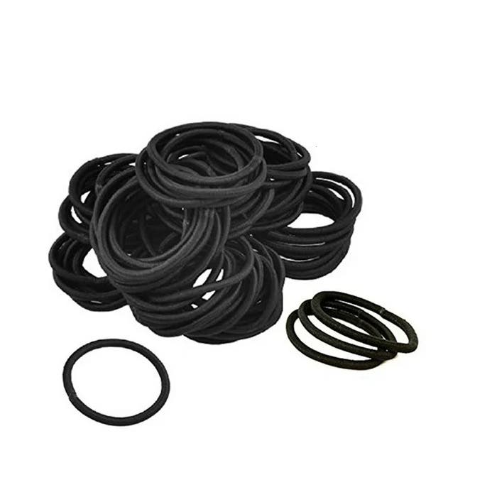 SSS 50pcs Small Elastic Hair Ties Hair Bands - Black