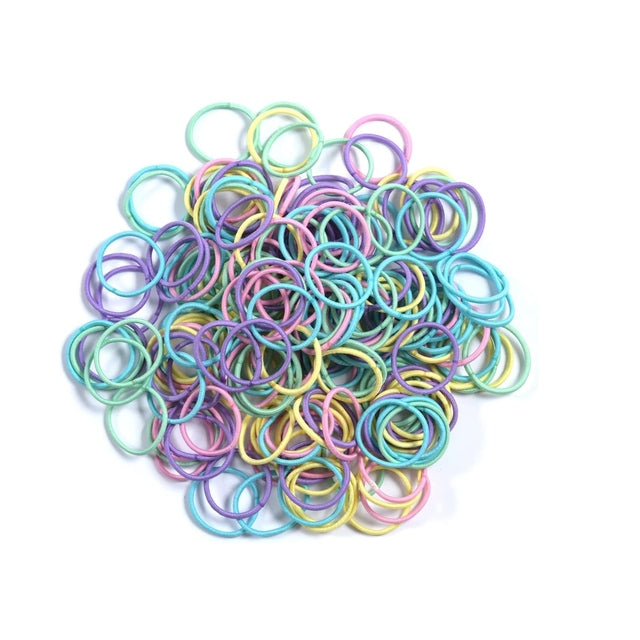 SSS 50pcs Small Elastic Hair Ties Hair Bands - Pastel