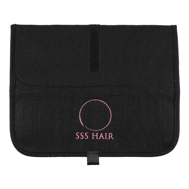 SSS Hair Black Felt Heat Proof Mat and Foldable Safety Pouch