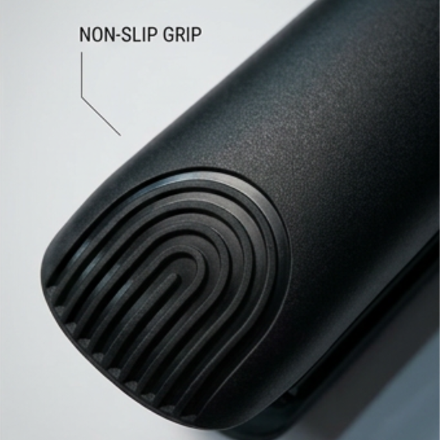 Non-slip grip end of the LTN Original hair straightener handle