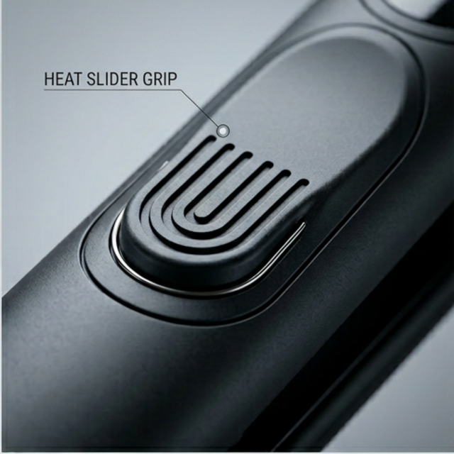 Heat slider grip detail on LTN Original hair straightener