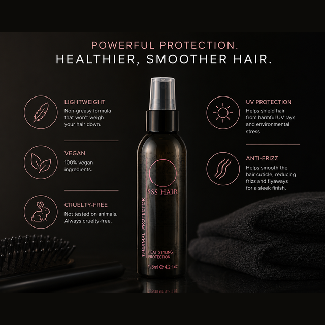 SSS Heat Protectant Spray for Blow Drying, Straightening & Curling | UV & Thermal Protection