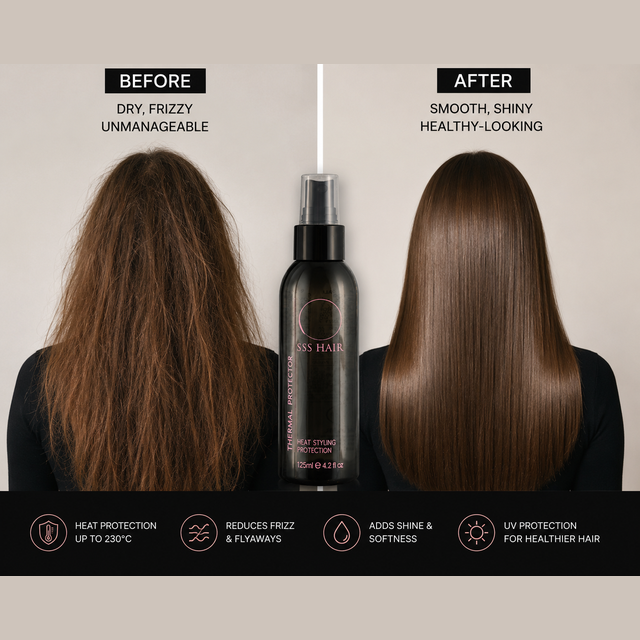SSS Heat Protectant Spray for Blow Drying, Straightening & Curling | UV & Thermal Protection