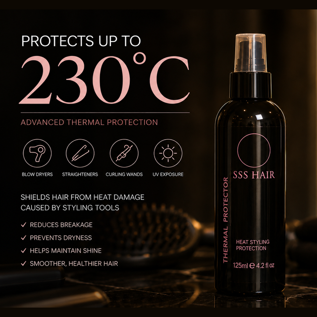 SSS Heat Protectant Spray for Blow Drying, Straightening & Curling | UV & Thermal Protection