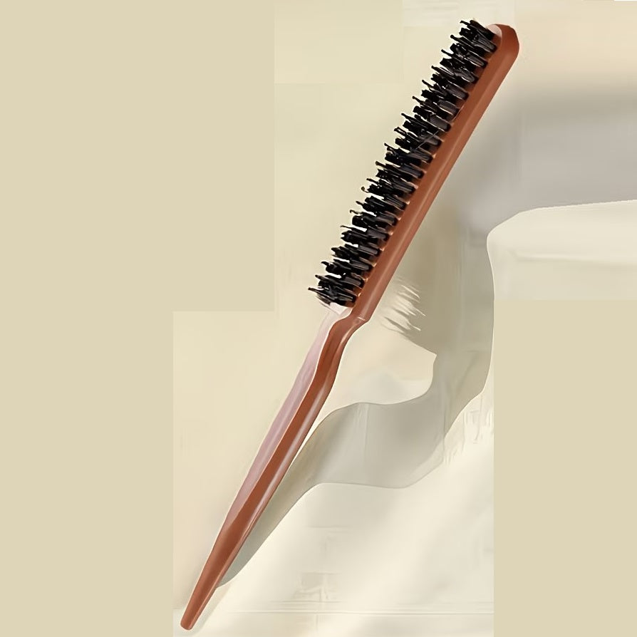 SSS Teasing Hair Brush- Brown Plastic Handle