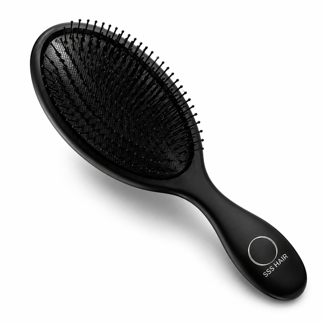 SSS Wet & Dry Detangling Hair Brush for Women & Men | Anti-Frizz Paddle Brush for Curly, Thick & Fine Hair