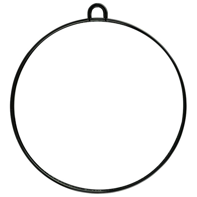 Salon Smart Black Round Mirror with Wall Bracket & Handle 139112