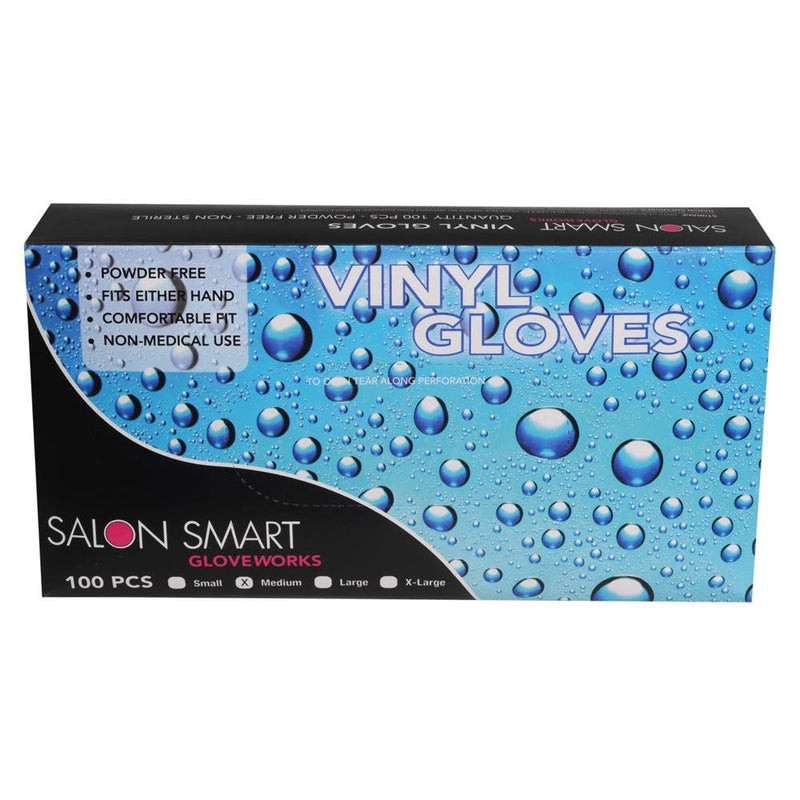 Salon Smart CLEAR Gloveworks Professional Vinyl Gloves 100pk * Choose size