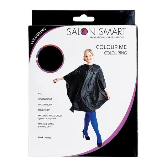 Salon Smart Colour Me Colouring Hairdressing Cape - Black