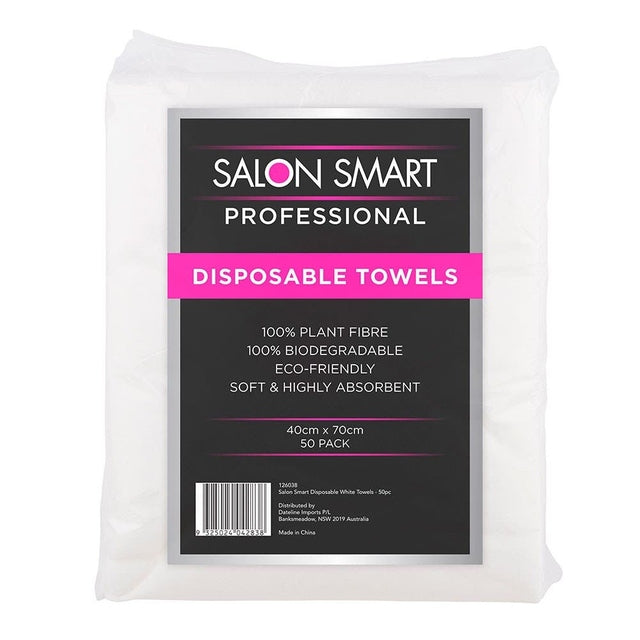 Salon Smart Disposable Towels 40x70cm, 50pk - White 126038
