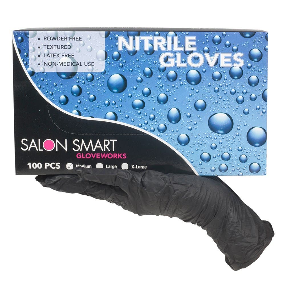 Salon Smart Gloveworks Black Nitrile Gloves 100pk * Choose size