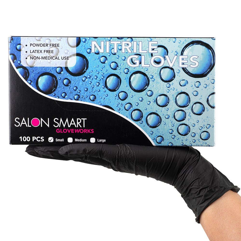 Salon Smart Gloveworks Black Nitrile Gloves 100pk * Choose size
