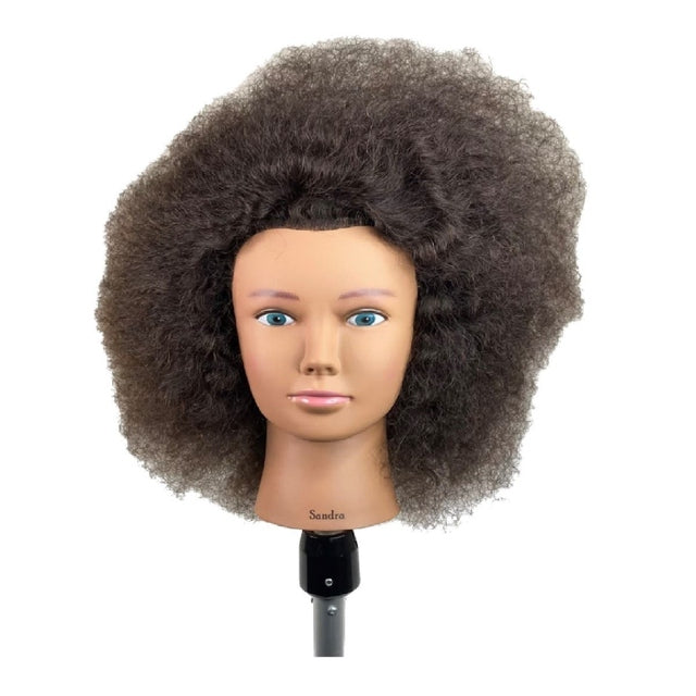 Sandra SSS 100% Human Hair Mannequin Head African Hair 16" 40cm