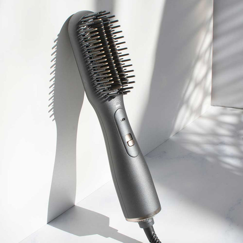 Silver Bullet Bliss 2-in-1 Hot Air Straightening Brush - Ionic Ceramic, Frizz-Free