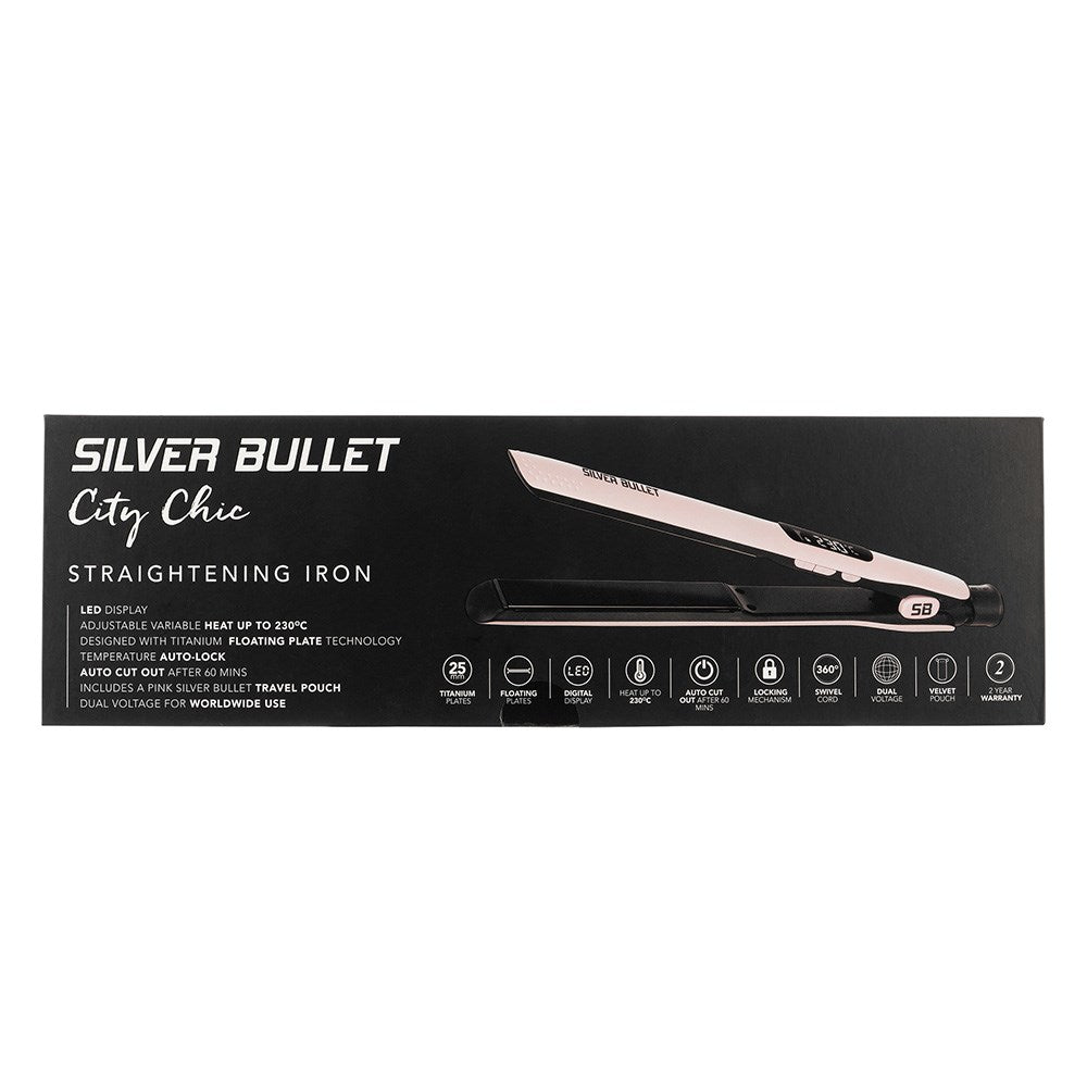 Silver Bullet City Chic Hair Straightener - Pink 900382