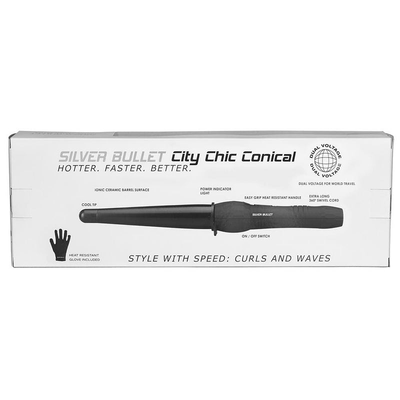 Silver Bullet City Chic Large Ceramic Conical Black - 19mm-32mm