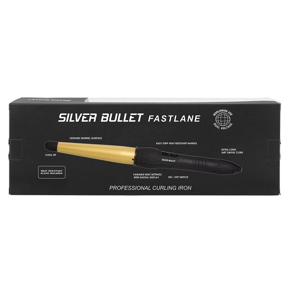 Silver Bullet Fastlane Ceramic Conical Curling Iron Gold *Choose size