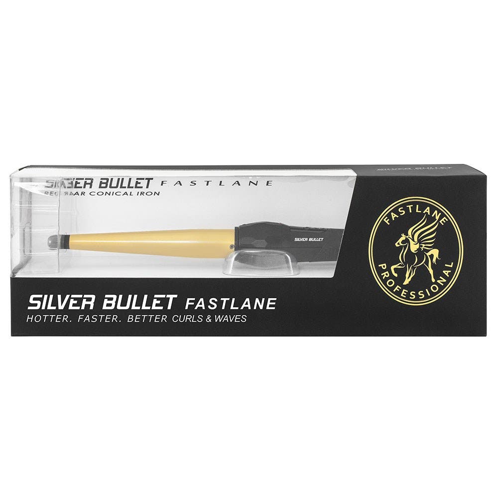 Silver Bullet Fastlane Ceramic Conical Curling Iron Gold *Choose size