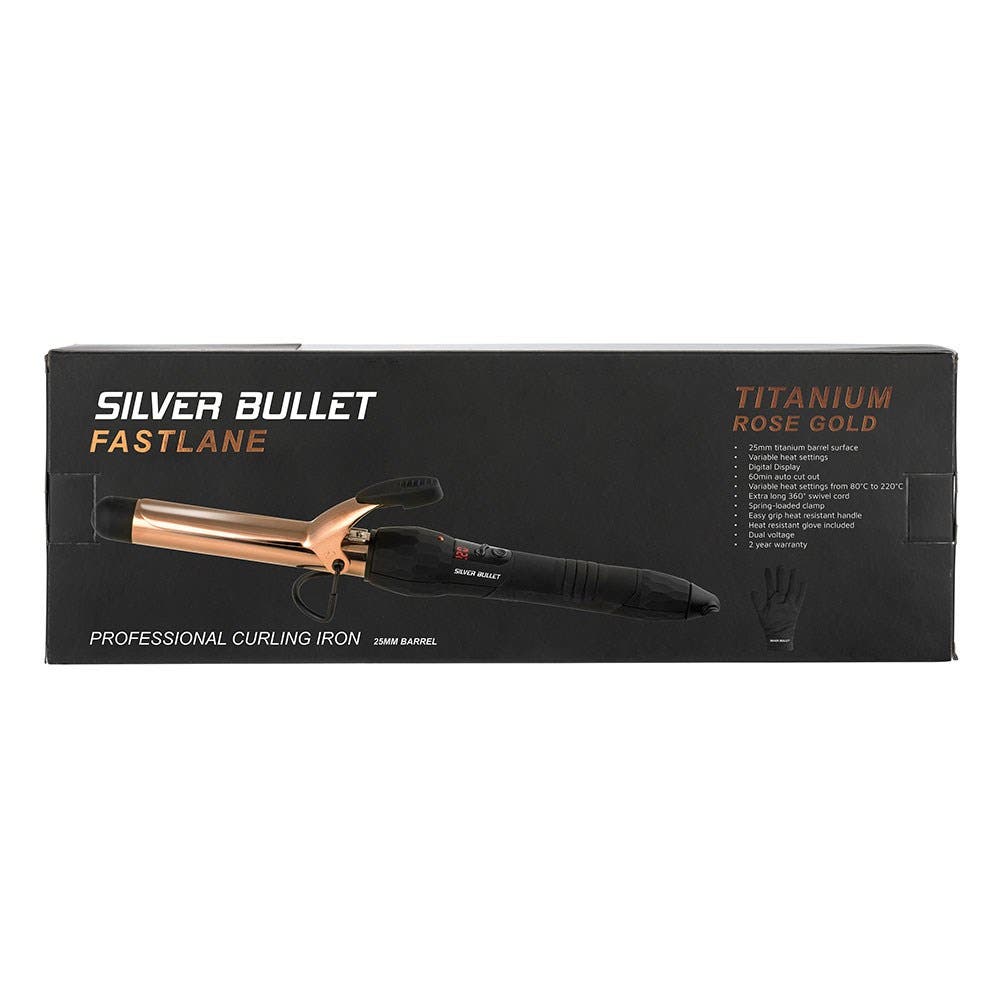 Silver Bullet Fastlane Titanium Rose Gold 25mm Curling Iron 900874
