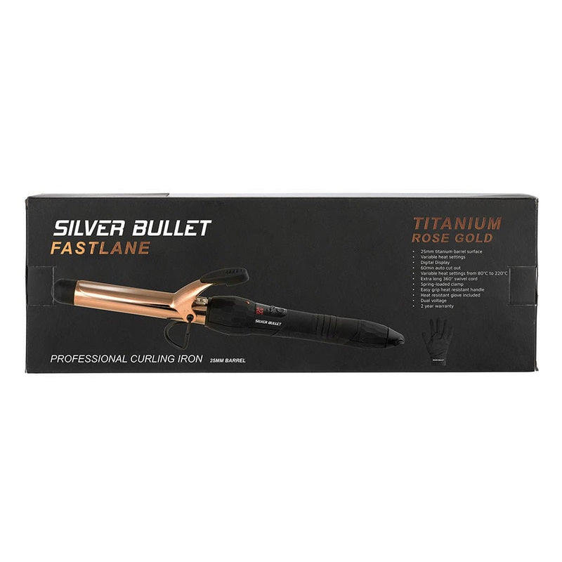 Silver Bullet Fastlane Titanium Rose Gold 25mm Curling Iron 900874