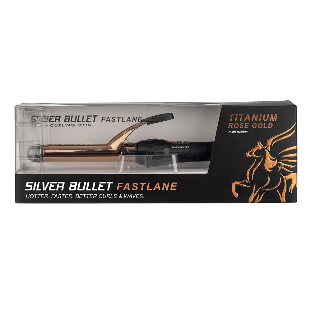 Silver Bullet Fastlane Titanium Rose Gold 25mm Curling Iron 900874