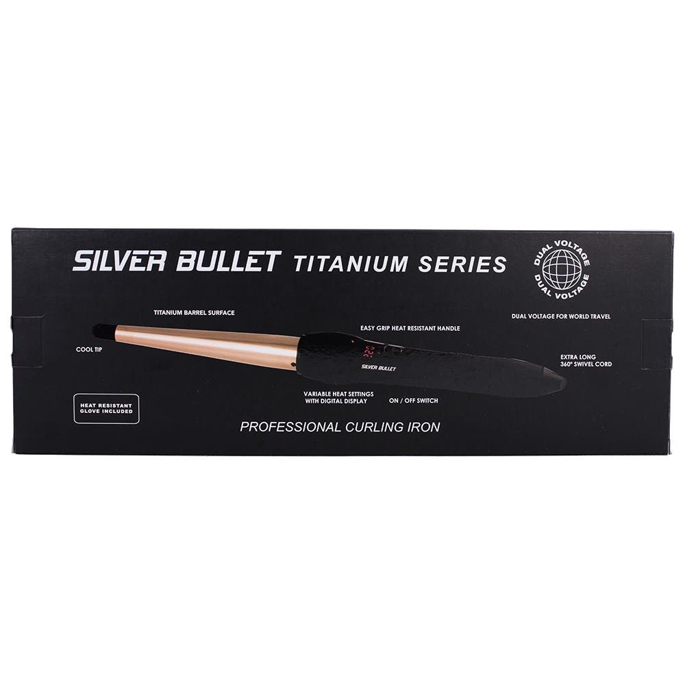 Silver Bullet Fastlane Titanium Rose Gold Regular Conical 13 - 25MM Curling Iron 900871