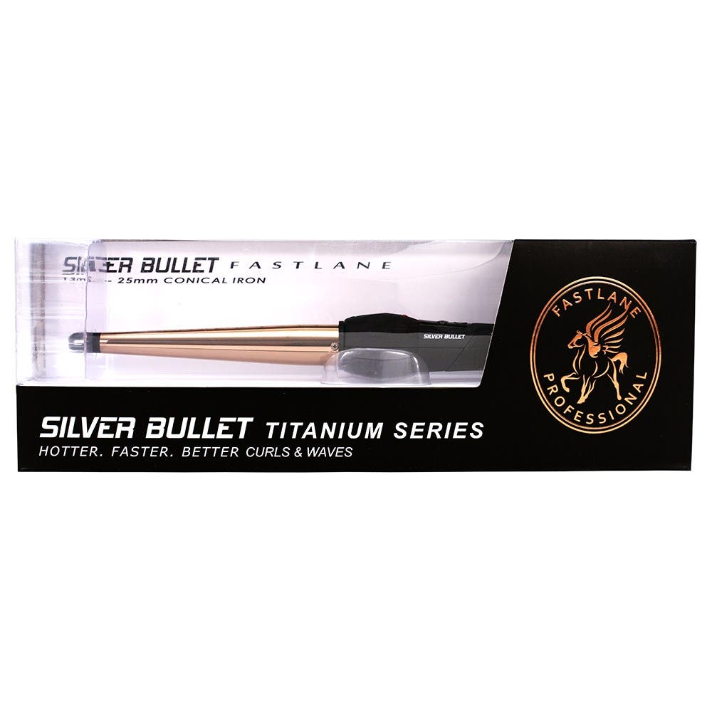 Silver Bullet Fastlane Titanium Rose Gold Regular Conical 13 - 25MM Curling Iron 900871