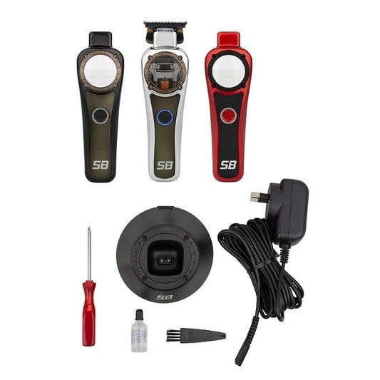 Silver Bullet HeadLiner hair trimmer kit with three bodies, charger, stand and accessories