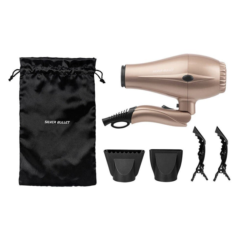 Silver Bullet Hi-Flyer Foldable Travel Hair Dryer 1800W - Champagne