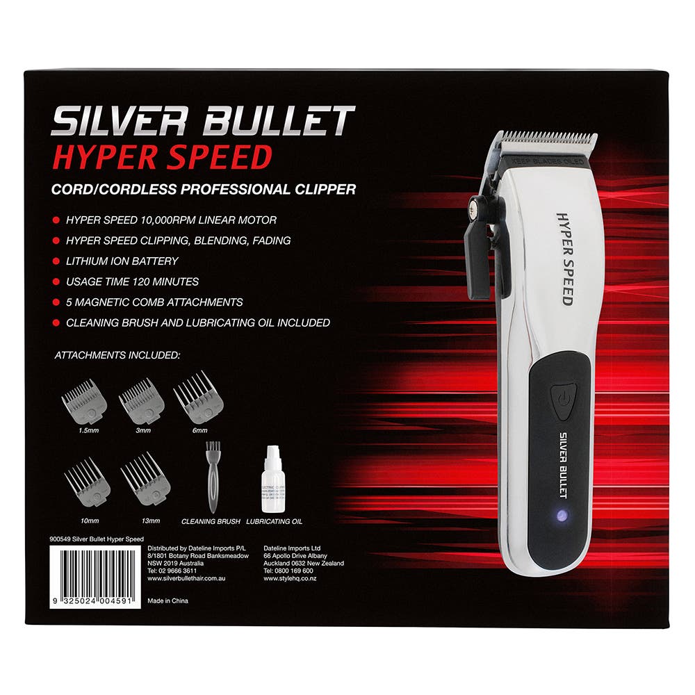 Silver Bullet Hyper Speed Hair Cord / Cordless Clipper
