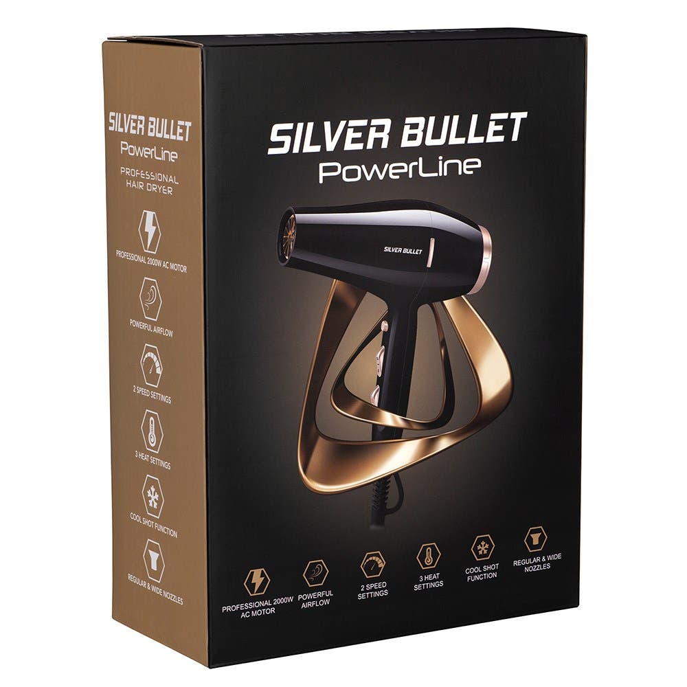 Silver Bullet PowerLine Professional Hair Dryer - Black