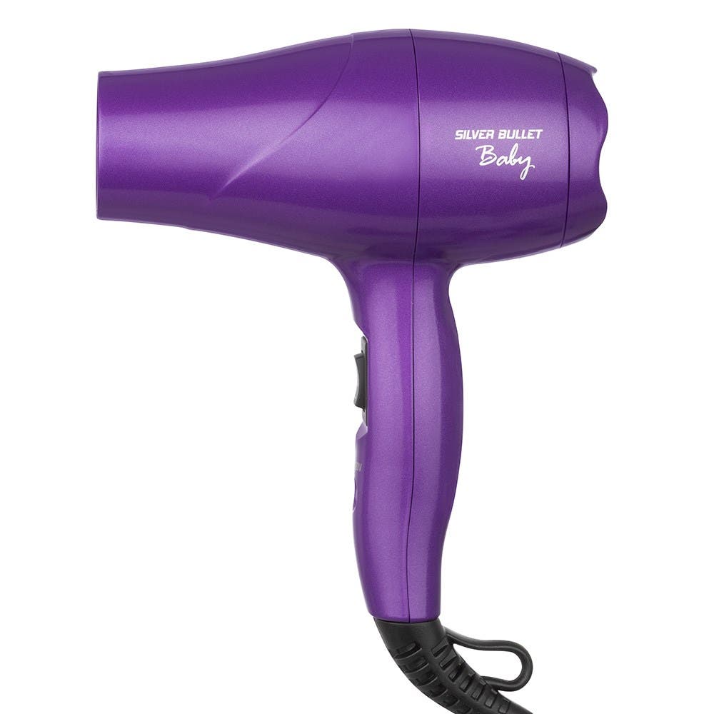 Silver Bullet Purple Baby Travel Mini Hair Dryer & Diffuser - 1200W Dual Voltage