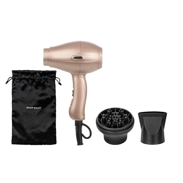 Silver Bullet Runway Foldable Mini Travel Hair Dryer 1200W - Champagne