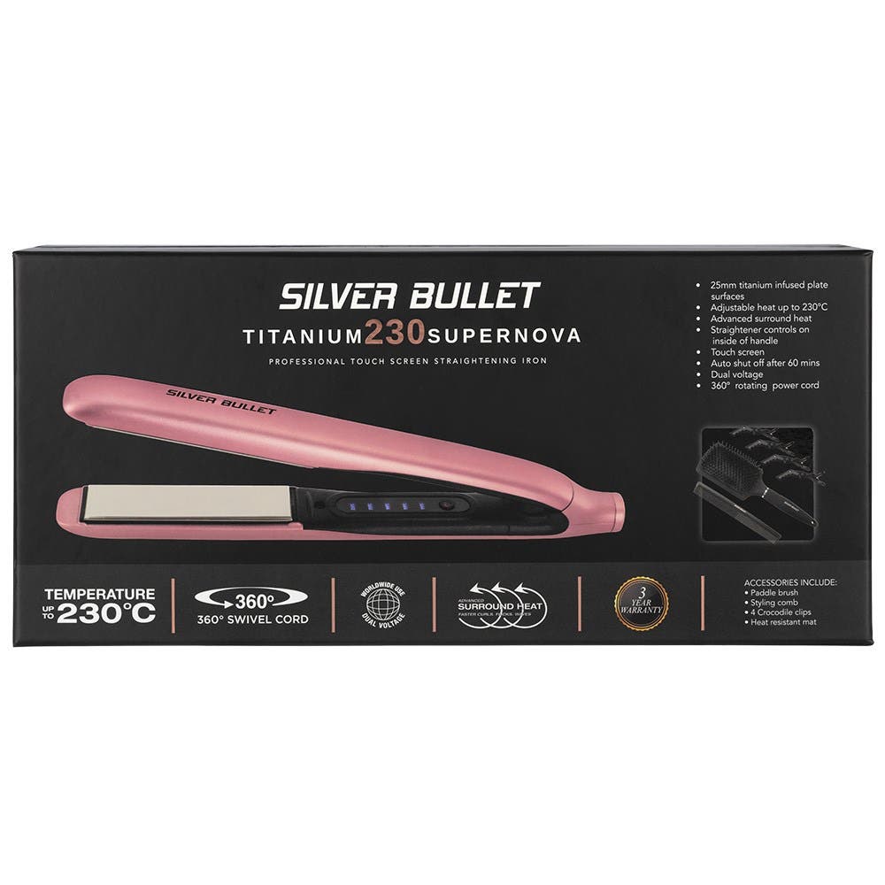 Silver Bullet Titanium 230 Supernova Hair Straightener Vintage Rose - 25mm