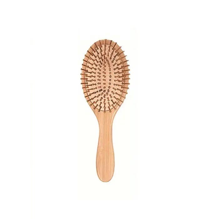 Small Bamboo Oval Cushion Brush - Natural/Nude Cushion